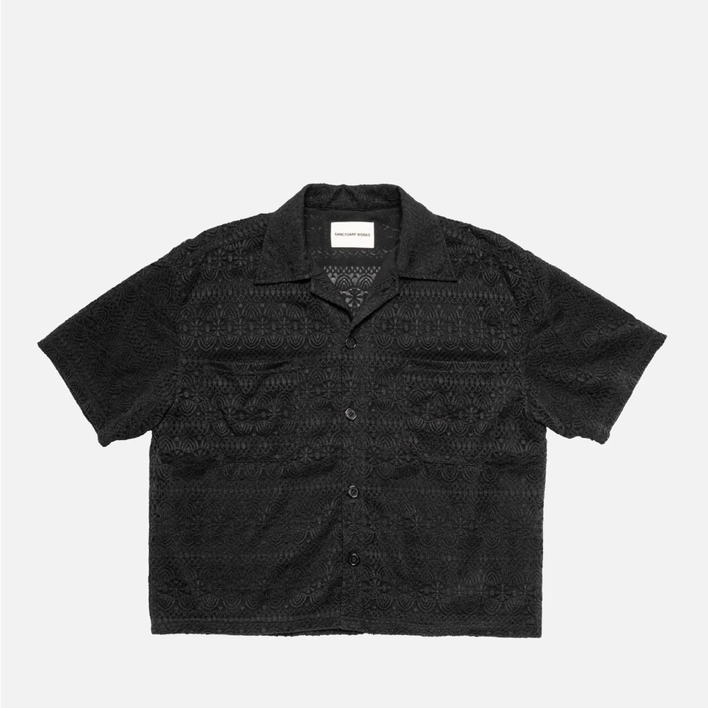 Santuary, Patterned Button Up, Black, Medium - image 2